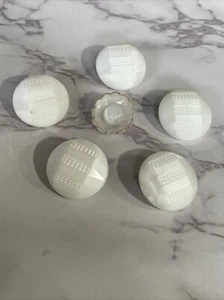 Vintage Czech White Glass Buttons Lot 106-1 - Picture 1 of 4