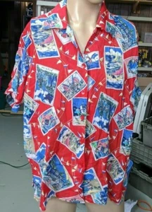 Elizabeth By Liz Claiborne Womens Sz 16 Short Sleeve Travel Marina Boat Themed - Picture 1 of 7