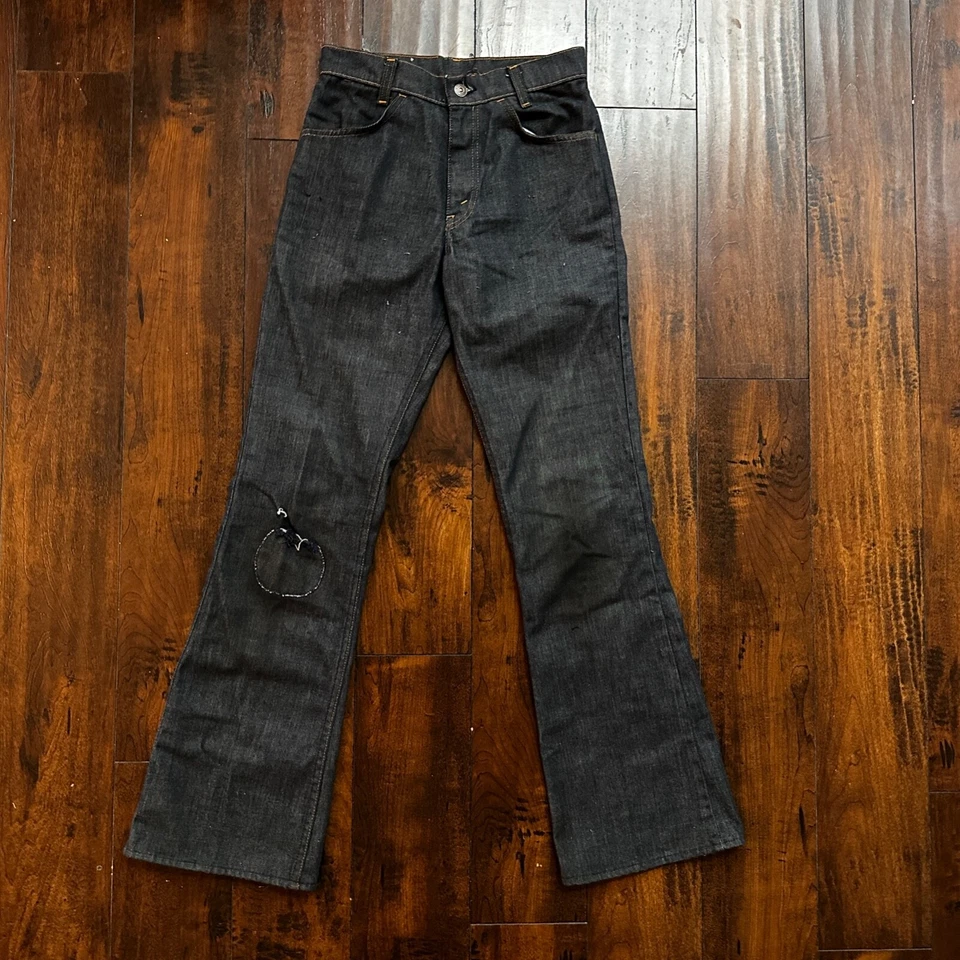 Levis VTG 1970s Red Tab 517 Talon Zipper Black 26x31 Boot Cut 70s Rare Jeans - Image 1 of 4