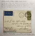 1929 Charing Roads India First Homeward Flight Cover To London England