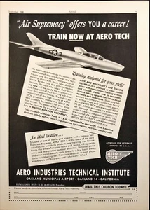 Anuncio impreso vintage Aero Industries Technical Institute Air Supremacy 1948 - Imagen 1 de 6
