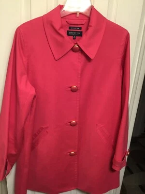 Chaqueta de mujer Jones New York vintage trinchera elástica rosa abotonada talla 1X Foto 1 de 4