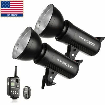 US 600W 2x Godox SK300II 300w Studio Strobe Flash Light Head +Trigger F Wedding - Image 1 of 4