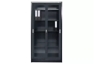 Stahlschrank St. Petersburg anthrazit Glasfront Schrank Akten Büro Lager Stahl - Bild 1 von 3