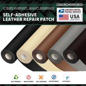 Self-Adhesive Leather Repair Patch Tape For Jacket Car Seats Couch Sofa Chair - Picture 1 of 18