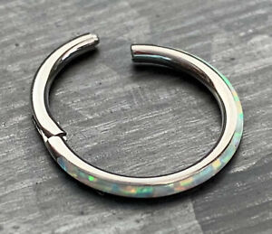 1pc Implant Grade Titanium Outer Opal Hinged Segment Ring Orbital Helix Piercing