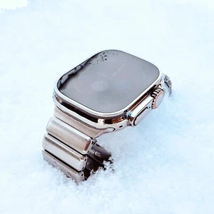 Apple Watch ULTRA 2 49 mm diamant poliertes dickes Linkband und Alpine Loop MASSGEFERTIGT - Bild 1 von 11