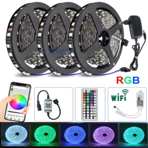 Black PCB LED strip 5050 RGB Flexible Led Light Tape +  controller+power DIY kit - Picture 1 of 19