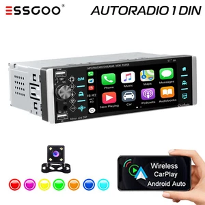5" Autoradio 1 DIN Android Auto Wireless Carplay EQ SWC Bluetooth USB AUX Camera - Foto 1 di 15