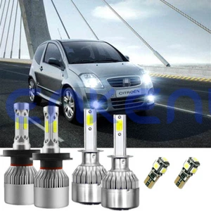 FOR Citroen C2 Super White LED Xenon HID High/Low/Fog/Side Headlight Bulbs Set - Picture 1 of 12