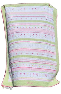Pottery Barn Kids Patchwork Flower Power Twin Quilt VGUC - Picture 1 of 21