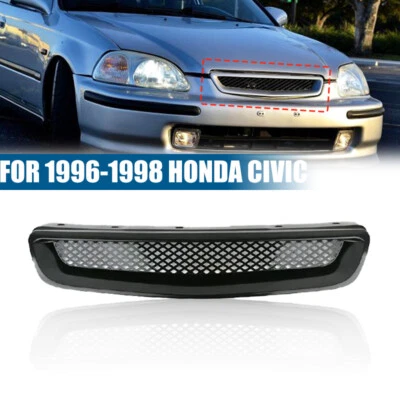Parrilla del capó delantero ABS de malla negra para Honda Civic EJ JDM tipo R 1996-1998 Foto 1 de 4