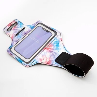 Claire's tie dye Phone armband Fits IPhone 6 plus 7 8 or similar size / purples - Image 1 of 2
