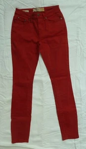 New Natural Threads By NJ Women Sz 2 Maroon Jeans Missy Skinny High Rise Denim - Picture 1 of 7