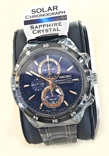 Seiko Criteria Solar Chronograph Men's Watch SSC539P1 - Image 1 of 1