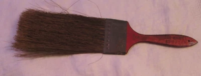 Vintage Wood Primitive Natural Horse Hair CHI-NAMEL STIPPLER 3" Paint Brush RED - Image 1 of 4