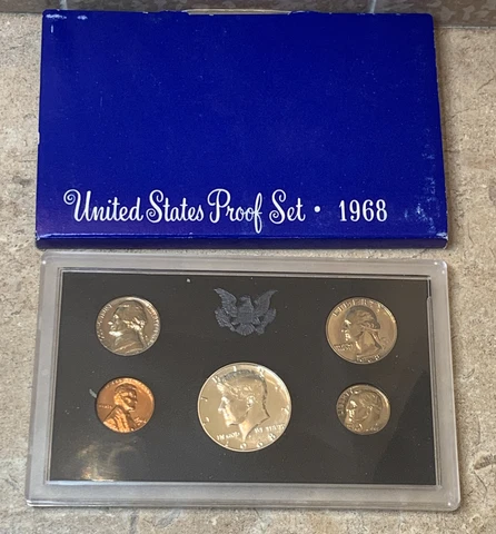 1968 S US Mint Proof Set 5-Coin in OGP Cover