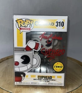 Funko Pop! Vinyl: Cuphead - Cuphead (Black and White) (Chase) #310 Signed! - Picture 1 of 6
