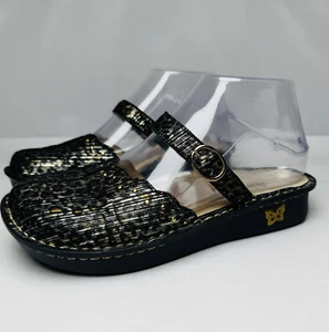 Alegria TUS-403 Mary Jane Clogs Womens Size 35 Metallic Leopard Print Adjustable - Picture 1 of 11