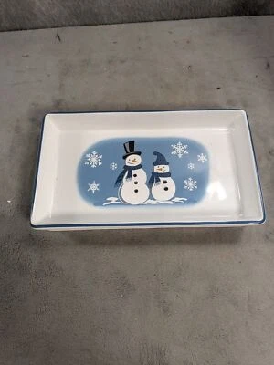 Bed Bath & Beyond Snowman Christmas Design Bathroom Vanity Tray 9” X 5.5” - Image 1 of 4