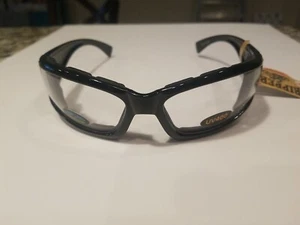 Pugs Motorcycle Sunglass Womans Ripper RP-5 Clear lens w/ Black frame - Picture 1 of 6