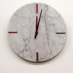 HERMLE HM 31002 NEW 12" ALL MARBLE ROUND NON CHIMING WALL CLOCK - Picture 1 of 3