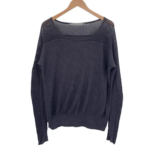 Athleta Sweater Womens Small Purple Open Knit Long Sleeve Elastic Hem Pullover - Picture 1 of 15