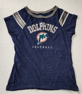 Miami Dolphins NFL Team Apparel Damen Gr. Medium U-Ausschnitt T-Shirt blau - Bild 1 von 6