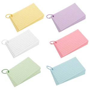 1 Set Flash Cards with Binder Rings Pre-Hole Punched Notecards Multipurpose - Picture 1 of 12