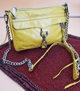 Rebecca Minkoff Mini Mac Leather Crossbody Bag Mustard Color (C30)** - Picture 1 of 19