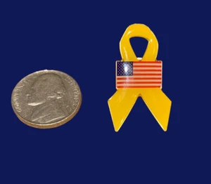 Pin de solapa de cinta amarilla bandera americana - Imagen 1 de 2