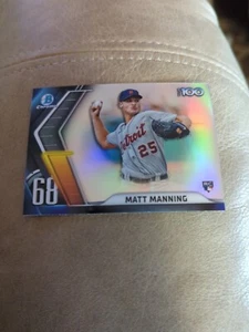 2022 Bowman Matt Manning Scouts Top 100 RC #BTP-68 Detroit Tigers - Picture 1 of 2