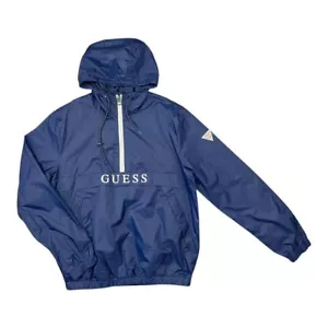 Guess Vintage Men's Navy 1/2 Zip OTH Waterproof Windbreaker Jacket - Picture 1 of 4