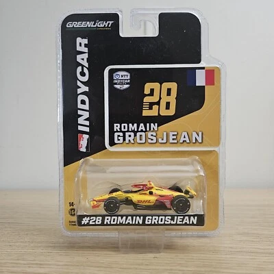 Coche de carreras fundido a presión Greenlight Indycar 2022 #28 Romain Grosjean DHL 1/64 Foto 1 de 4