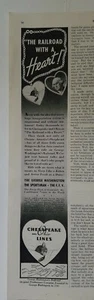 1937 Chesapeake and Ohio C&O railroad Chessie cat George Washington locket ad - Picture 1 of 1