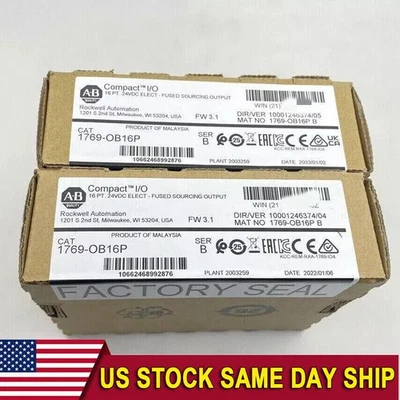 New Factory Sealed AB 1769-OB16P CompactLogix 16 Pt D/O Module US Free Tax - Image 1 of 2