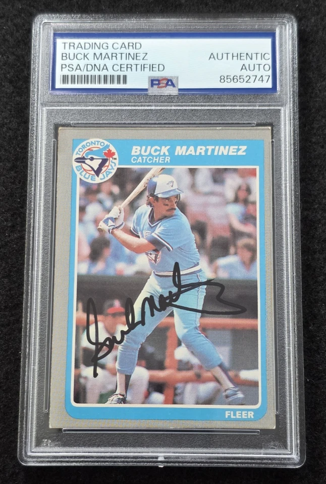 1985 BUCK MARTINEZ Signed Fleer Baseball Card-BREWERS-TORONTO BLUE JAYS-PSA - Image 1 of 4
