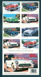 US 3931-3935 Sporty Cars of the 50's, Complete Booklet/20, Mint NH - Picture 1 of 2