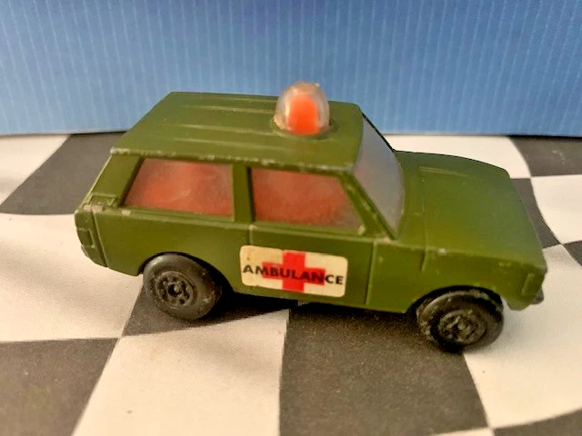 Matchbox 1975 Lesney Rolamatics Range Rover Police Patrol TP-12 Ambulance GREEN - Image 1 of 2