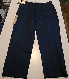 NWT Haggar Iron Free Classic Fit Dark Navy Stretch Twill  38X30 Premium Khaki  - Picture 1 of 10