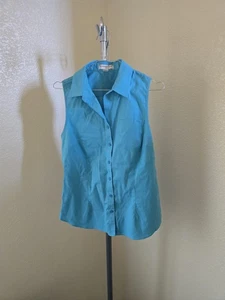 Coldwater Creek Sleeveless Button Up Shirt With Pocket - Picture 1 of 3