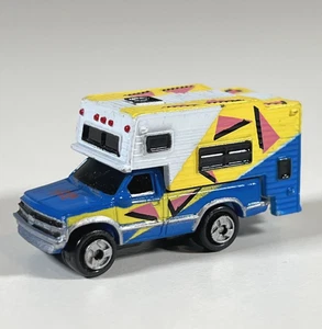 Vintage 1989 Galoob Micro Machines Chevy Camper Pickup Truck Neon Beach - Picture 1 of 7