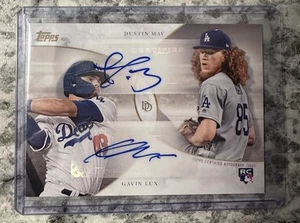 2020 Topps Baseball Dynamic Duals Dustin May / Gavin Lux Dual Auto RC LA Dodgers - Picture 1 of 1