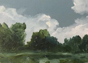 ACEO Original Oil Painting Landscape ATC Art Card Nature Abstract by Emmer Plaxe - Picture 1 of 1
