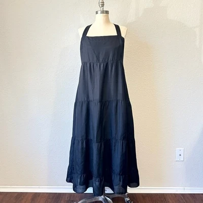 Vestido Habutai de Seda EILEEN FISHER para Mujer M Negro Maxi Solero en Niveles Cachicho Foto 1 de 4