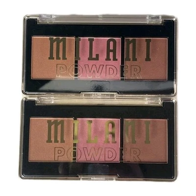 2 PK Milani Cheek Kiss Powder Blush Trio 120 Golden Hour Glow - Image 1 of 4