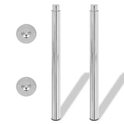 2 x Teleskopfuß Tischfuß Stützfuß Tischbein Chrom 710 mm-1100 mm - Bild 1 von 4