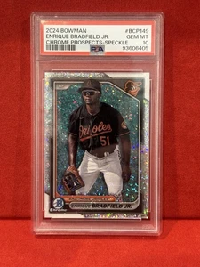 2024 Bowman Chrome Enrique Bradfield Jr. #BCP-149 Chrome Speckle PSA 10 gemme RC🔥 - Foto 1 di 2
