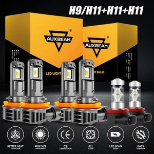 AUXBEAM H9 H11 H11 LED Headlight Fog Light 6500K 1:1 For Toyota Tacoma 2016-2024 - Picture 1 of 12