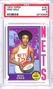 1974-75 Topps #191 Mike Gale New York Nets Basketball Card PSA 8 NM-MT ID:45293 - Picture 1 of 2